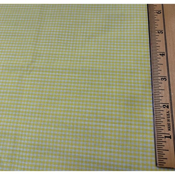 Yellow Gingham Cotton Fabric 1/2 Yard 44" Wide Material Quilting - Picture 5 of 5